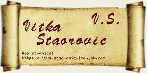 Vitka Staorović vizit kartica